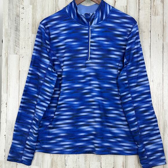 Energy Zone Sweatshirt Jacket XL Blue Quarter Zip Fleece Lined Active Lounge EUC - Picture 1 of 7